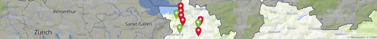 Kartenansicht für Apotheken-Notdienste in der Nähe von Riefensberg (Bregenz, Vorarlberg)